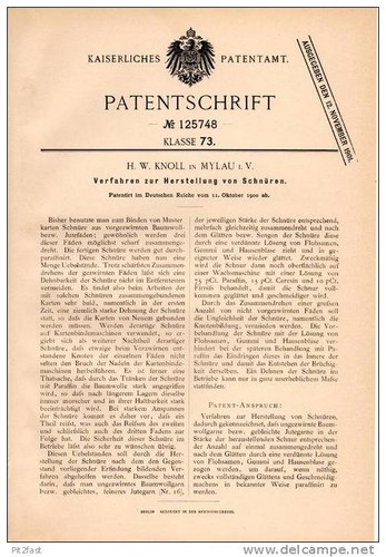 Original patentschrift h w - patentschrift, h.w